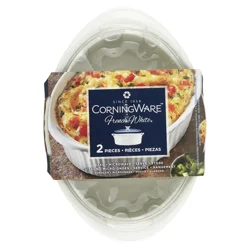 CorningWare 1 Round Casserole with Glass Cover - French White