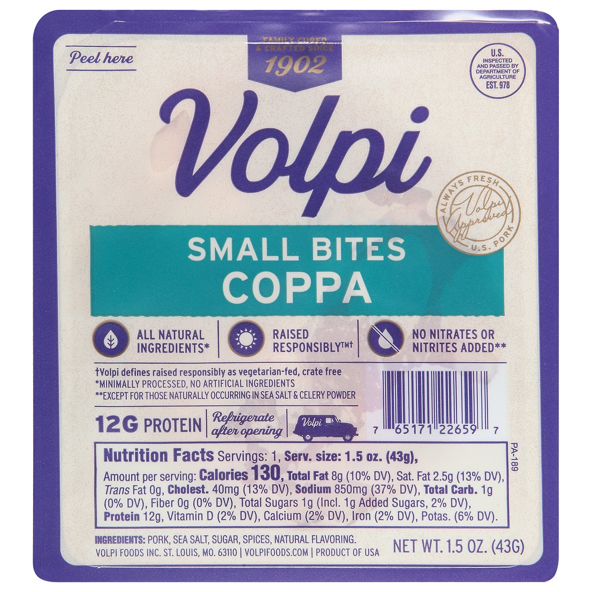 slide 1 of 13, Volpi Small Bites Coppa 1.5 oz Pack, 1.5 oz