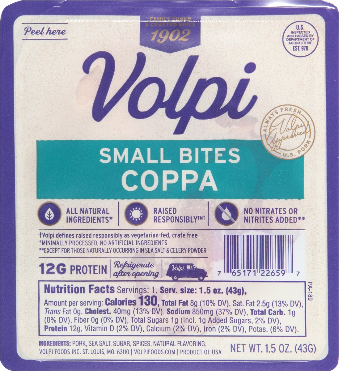 slide 6 of 13, Volpi Small Bites Coppa 1.5 oz Pack, 1.5 oz