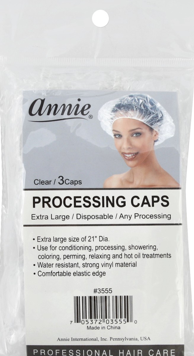 slide 2 of 3, Annie Processing Caps, Clear, Extra Large, Disposable, 3 ct