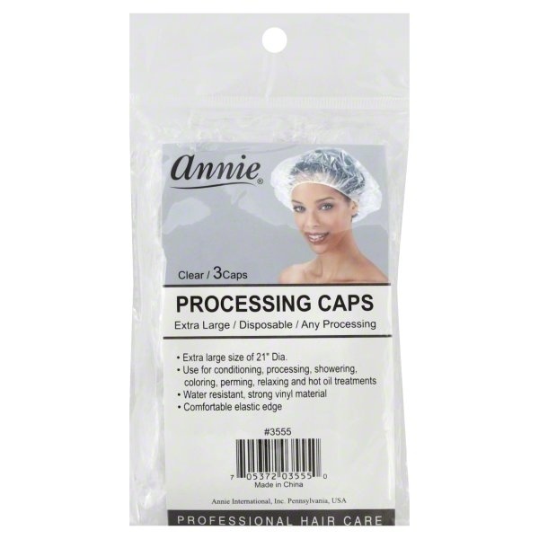 slide 1 of 3, Annie Processing Caps, Clear, Extra Large, Disposable, 3 ct