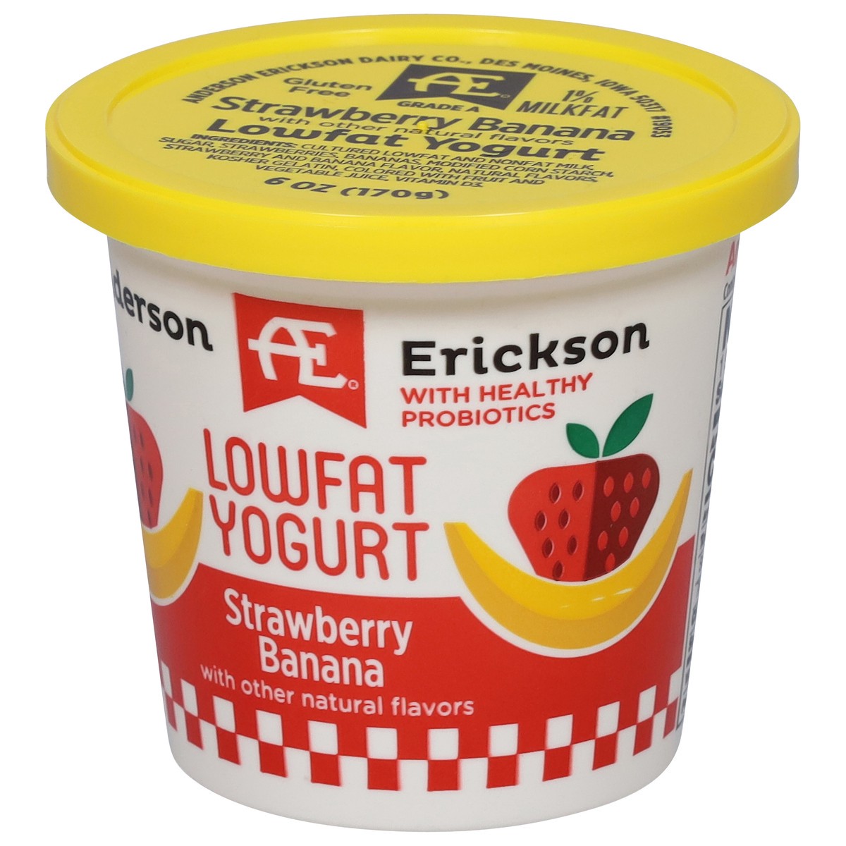 slide 9 of 9, Anderson Erickson Dairy Lowfat Strawberry Banana Yogurt 6 oz, 6 oz