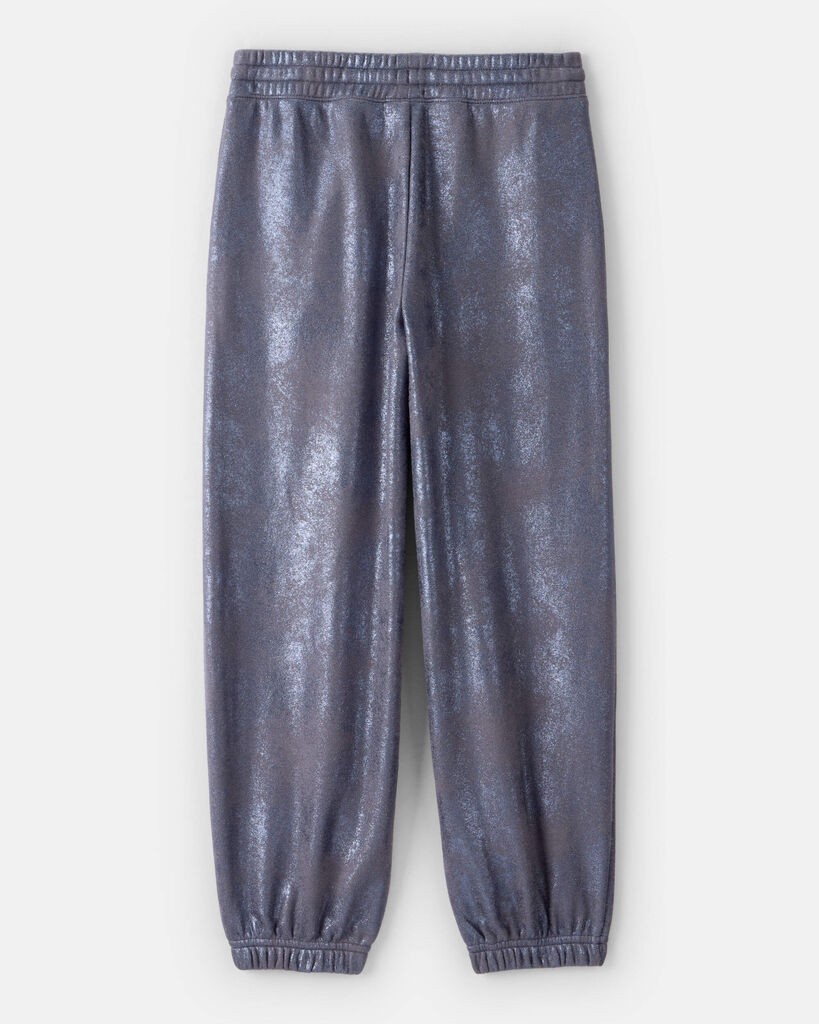 slide 2 of 3, Oshkosh Girls DayDream Fleece Metallic Knit Drawstring Joggers - Grey Grey 10, 1 ct