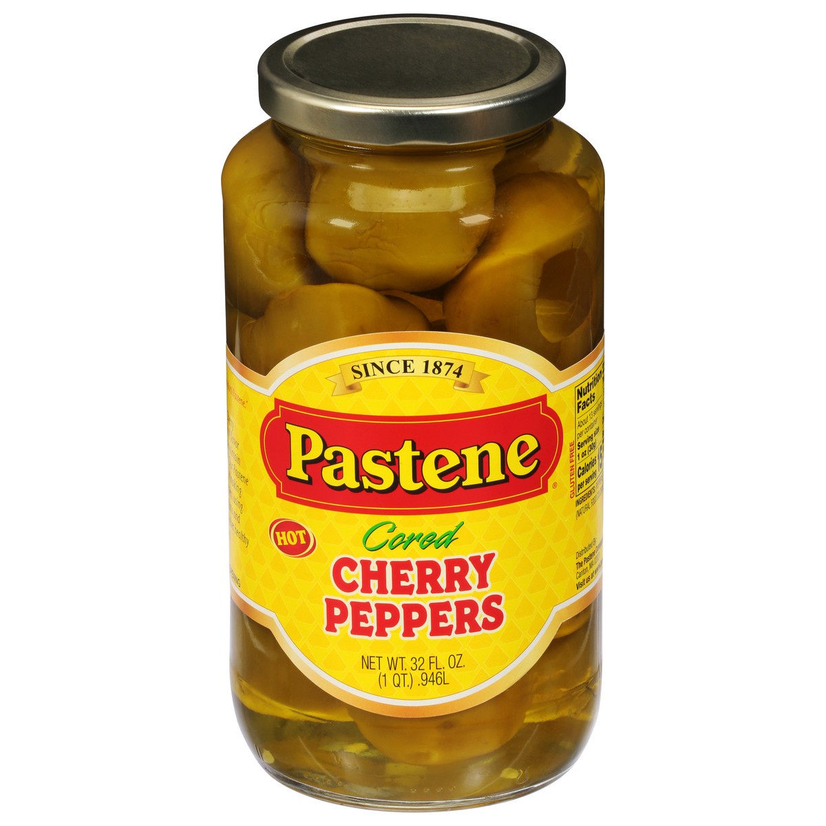 slide 1 of 1, Pastene Cored Cherry Peppers, 32 oz