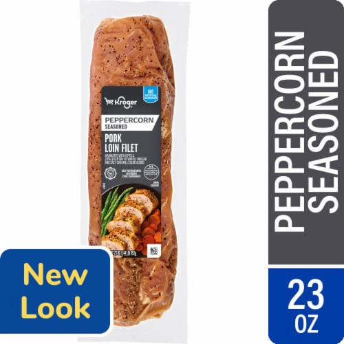 slide 1 of 1, Kroger® Cook In Bag Peppercorn Seasoned Pork Loin Filet, 23 oz