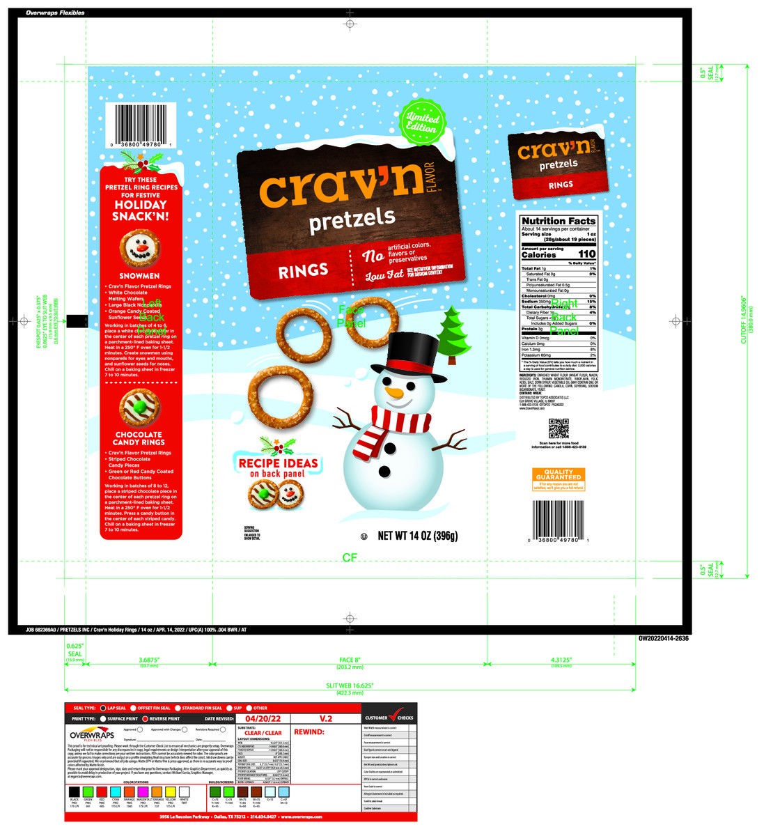 slide 9 of 14, Crav'n Flavor Rings Pretzels 14 oz, 14 oz