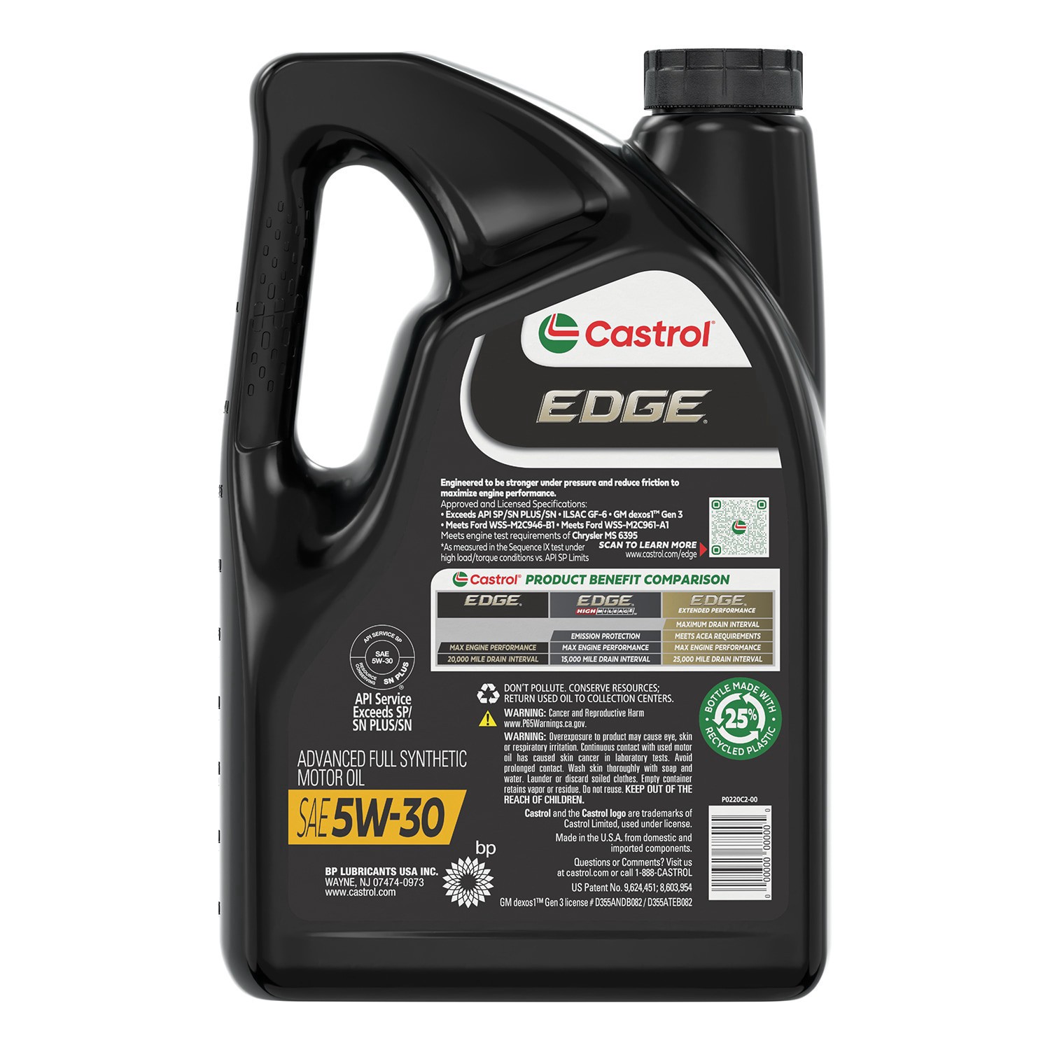 slide 2 of 6, Castrol Edge Sae 5W-30 Advanced Full Synthetic Motor Oil, 5 qt