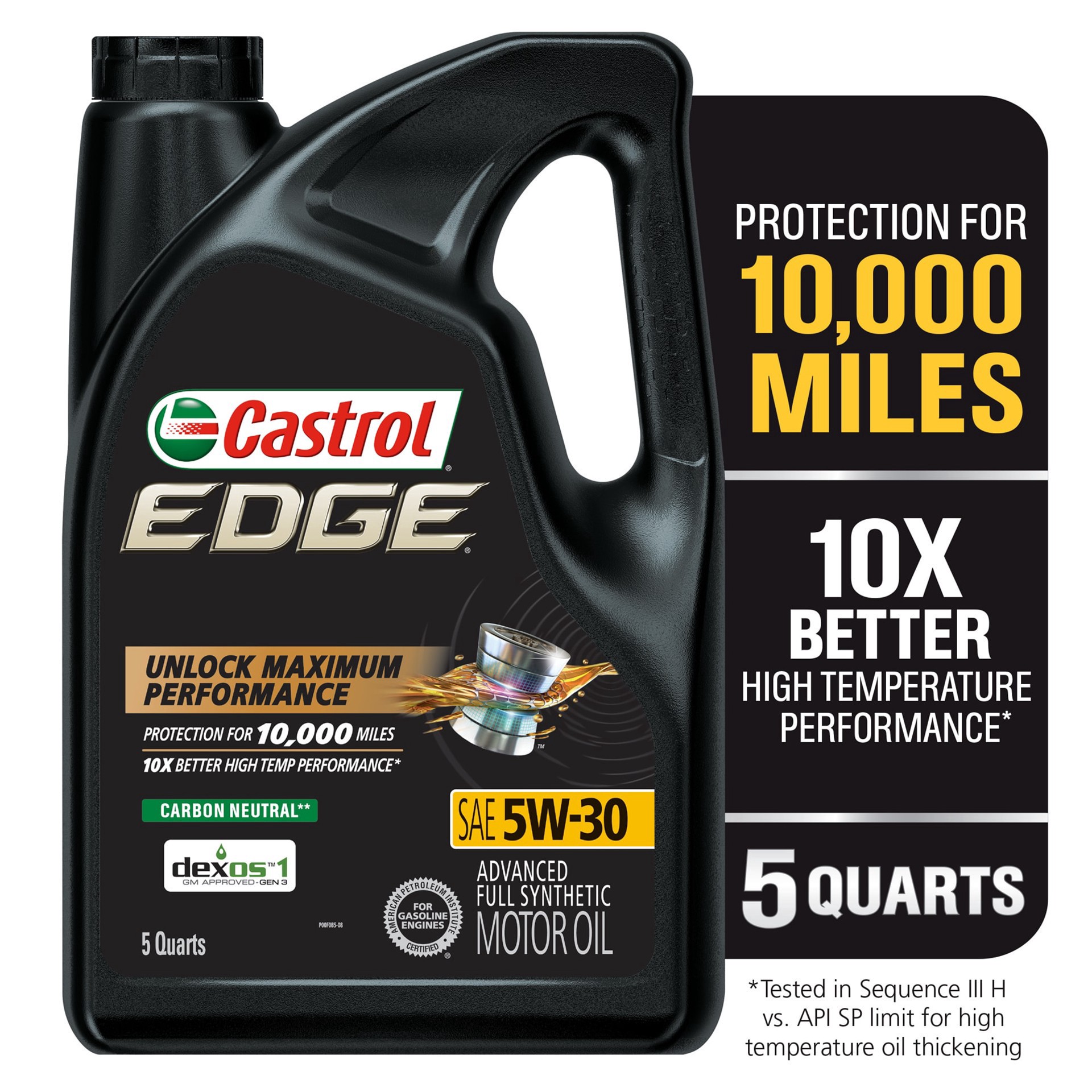 slide 1 of 6, Castrol Edge Sae 5W-30 Advanced Full Synthetic Motor Oil, 5 qt