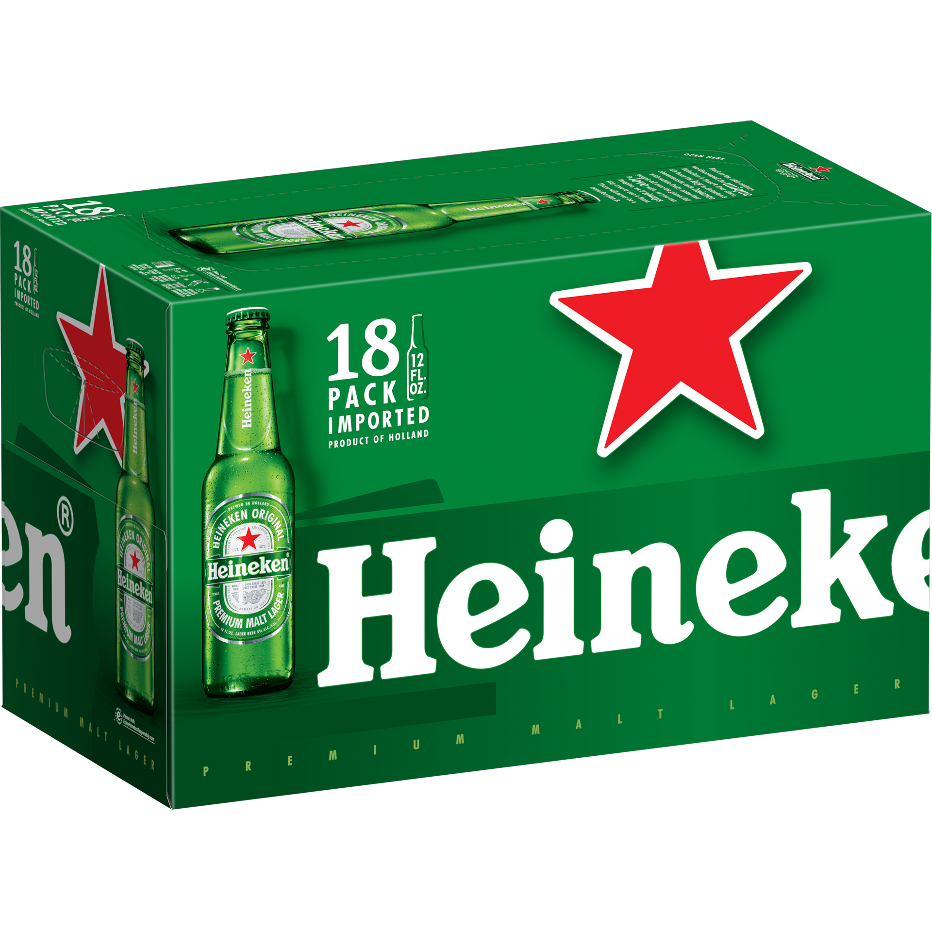slide 3 of 6, Heineken Original Lager Beer, 18 Pack, 12 fl oz Bottles, 12 oz