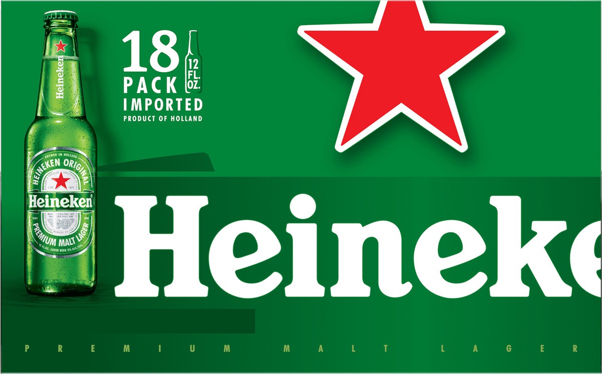 slide 1 of 6, Heineken 18 Pack Original Beer 18 - 12 fl oz Bottles, 18 ct; 12 oz