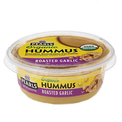 slide 1 of 1, Pearls Organic Roasted Garlic Hummus, 8 oz