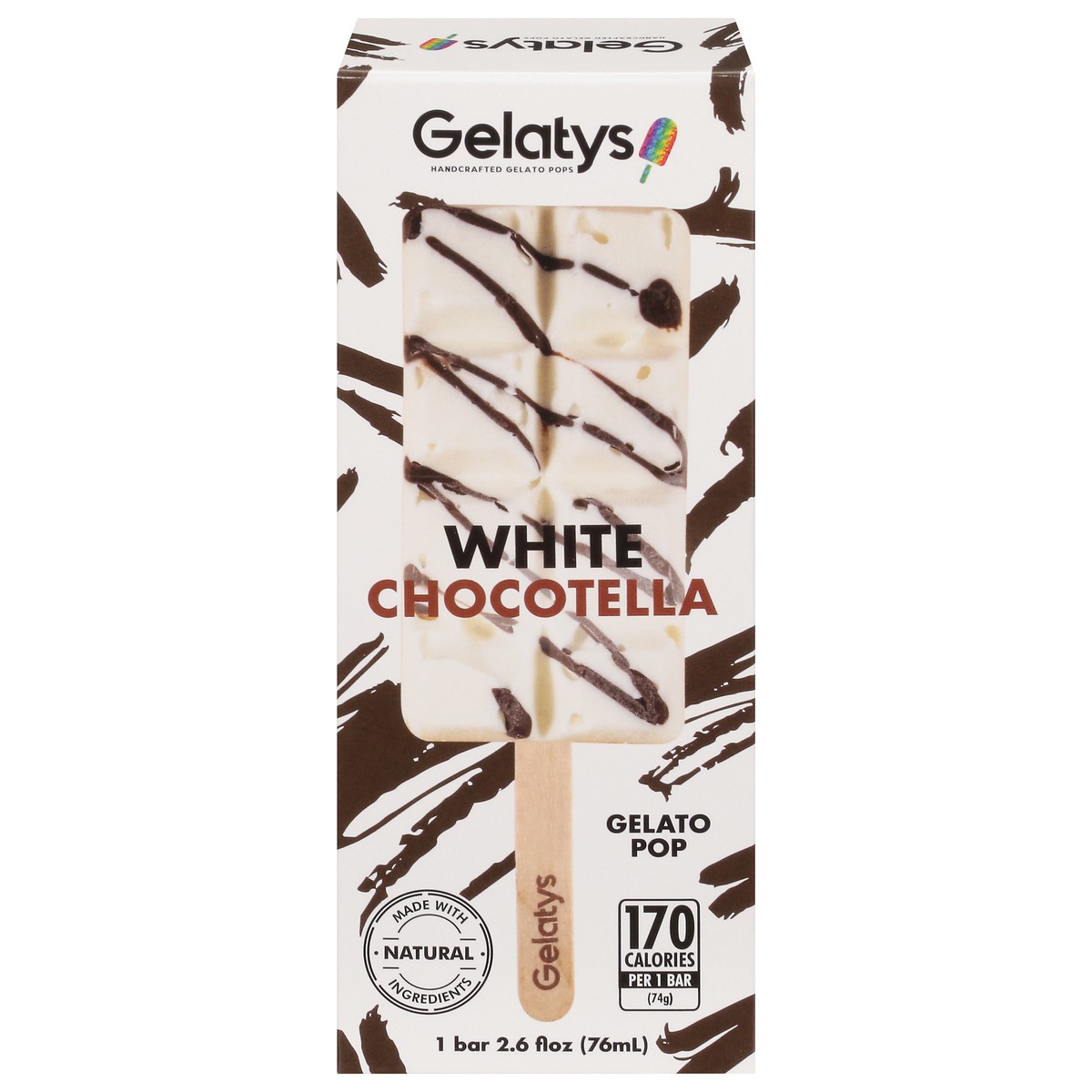 slide 1 of 10, Gelatys Handcrafted Gelato Pop - White Chocotella, 2.6 fl oz