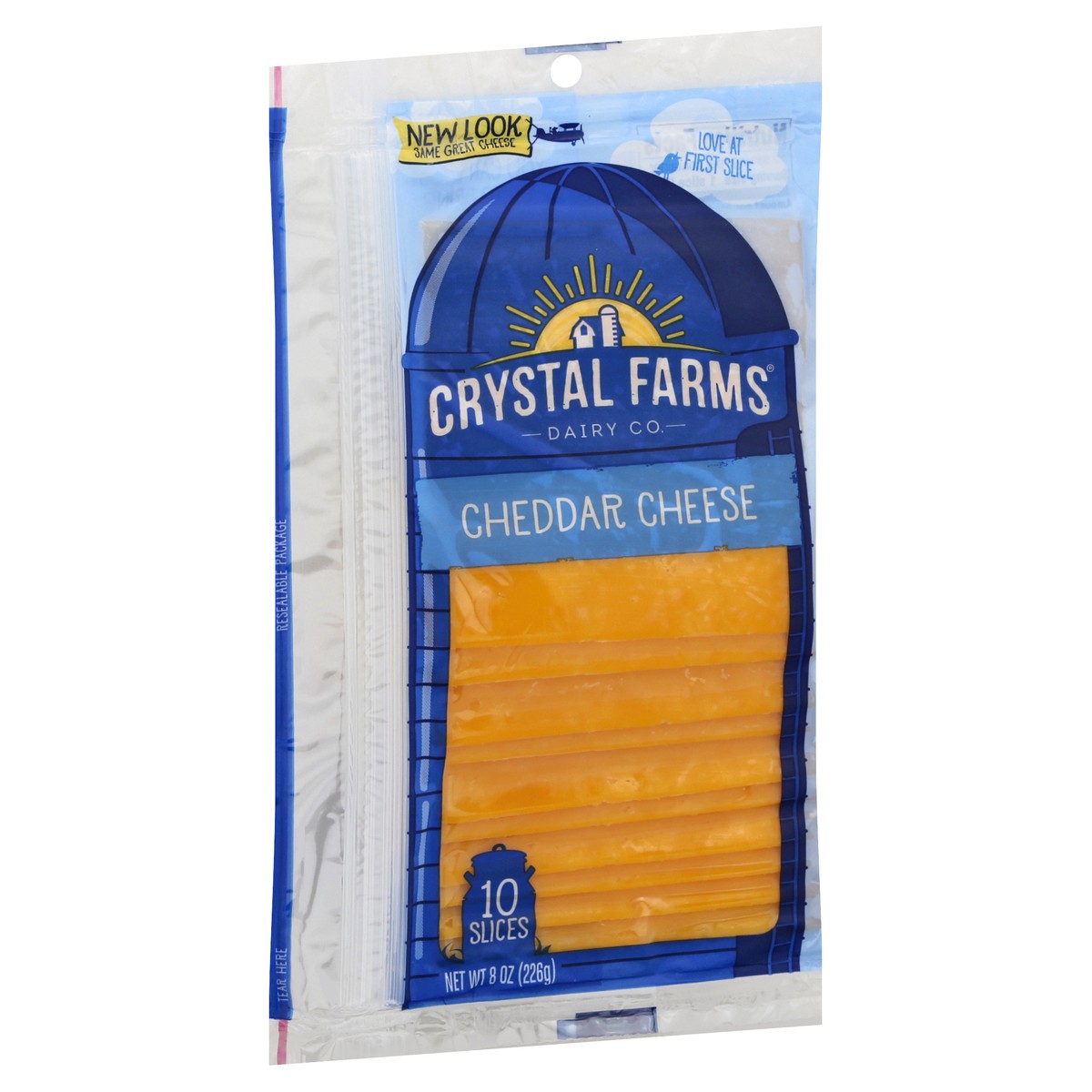 slide 5 of 10, Crystal Farms Cheddar Shingled Deli Slices, 8 oz