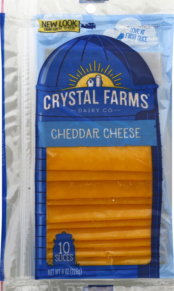 slide 6 of 10, Crystal Farms Cheddar Shingled Deli Slices, 8 oz