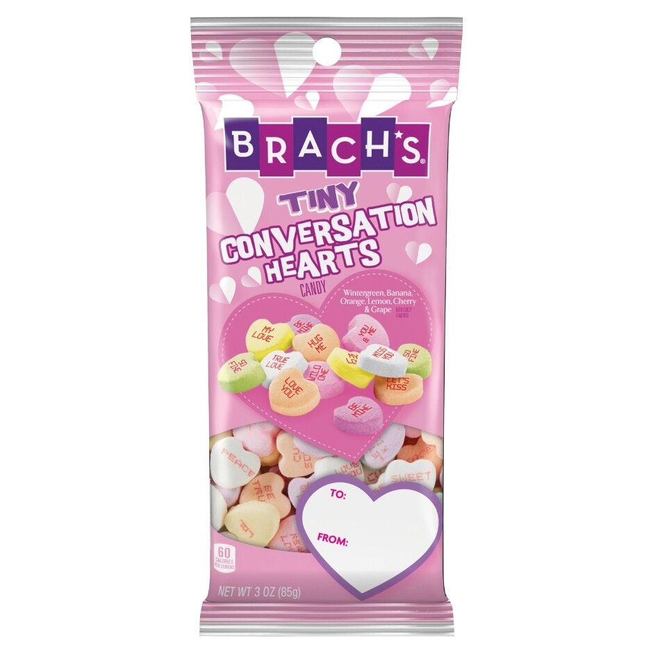 slide 1 of 1, Brach's Tiny Conversation Hearts Candy, 2 oz