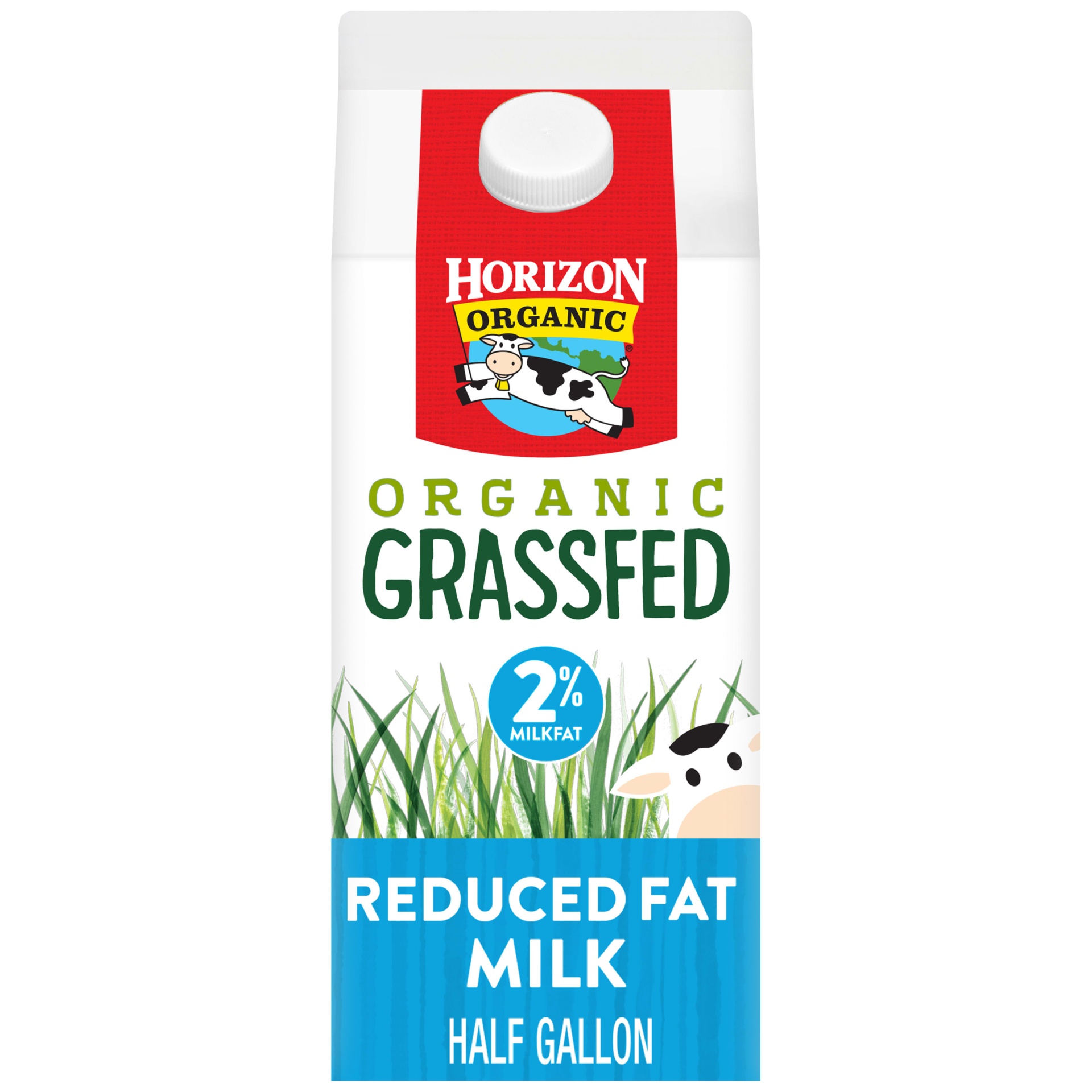 slide 1 of 8, Horizon Organic Grassfed 2% Reduced Fat Milk with Vitamin D, Half Gallon, 64 fl oz