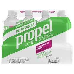 Propel Re-Energize Electrolyte Water Beverage Passionfruit Guava 16.9 Fl Oz 12 Count Bottles