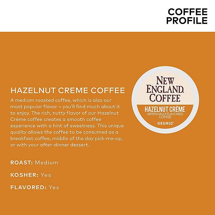 slide 4 of 6, New England Coffee New England Hazelnut Creme Coffee Keurig K-Cup Pods, 18 ct