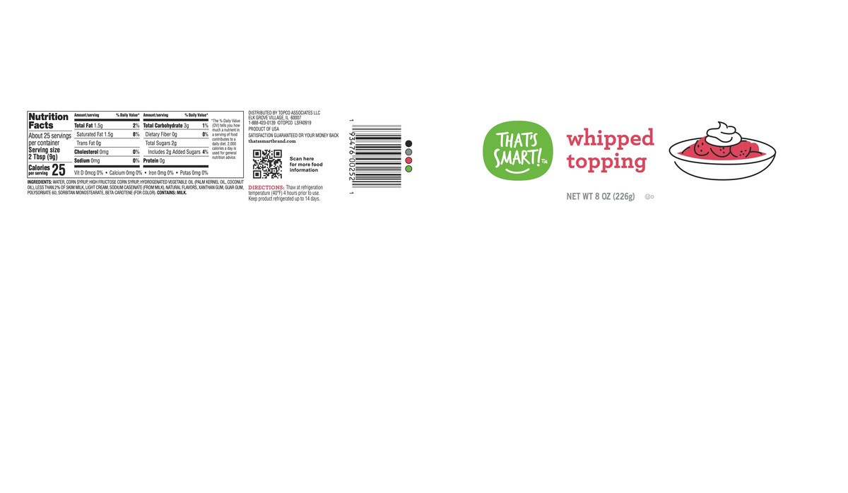 slide 14 of 15, That's Smart! Whipped Topping, 8 oz