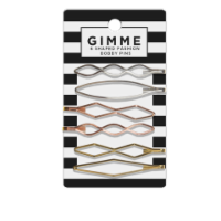 slide 1 of 1, gimMe Adult Bobby Pins Metallic Shapes, 6 ct