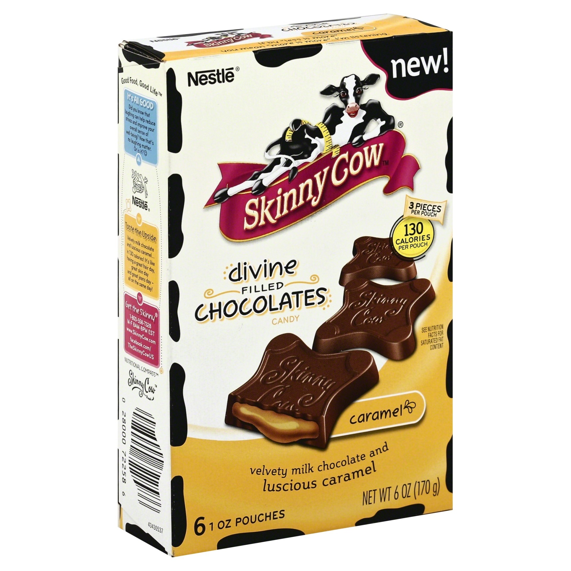 slide 1 of 4, Skinny Cow Divine Caramel Filled Milk Chocolates, 6 ct