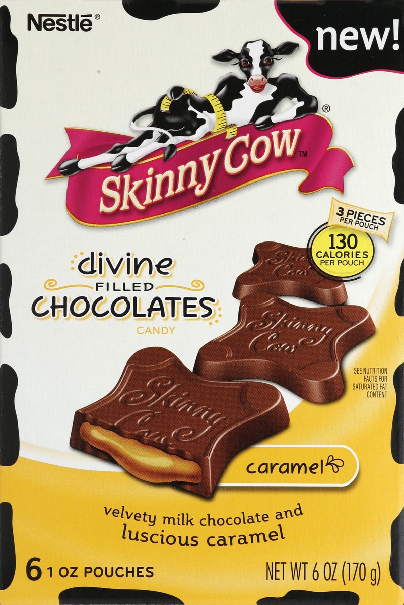 slide 4 of 4, Skinny Cow Divine Caramel Filled Milk Chocolates, 6 ct