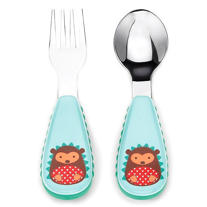 slide 1 of 3, Skip Hop SKIP*HOP Zootensils Little Kid Fork & Spoon - Hedgehog, 1 ct