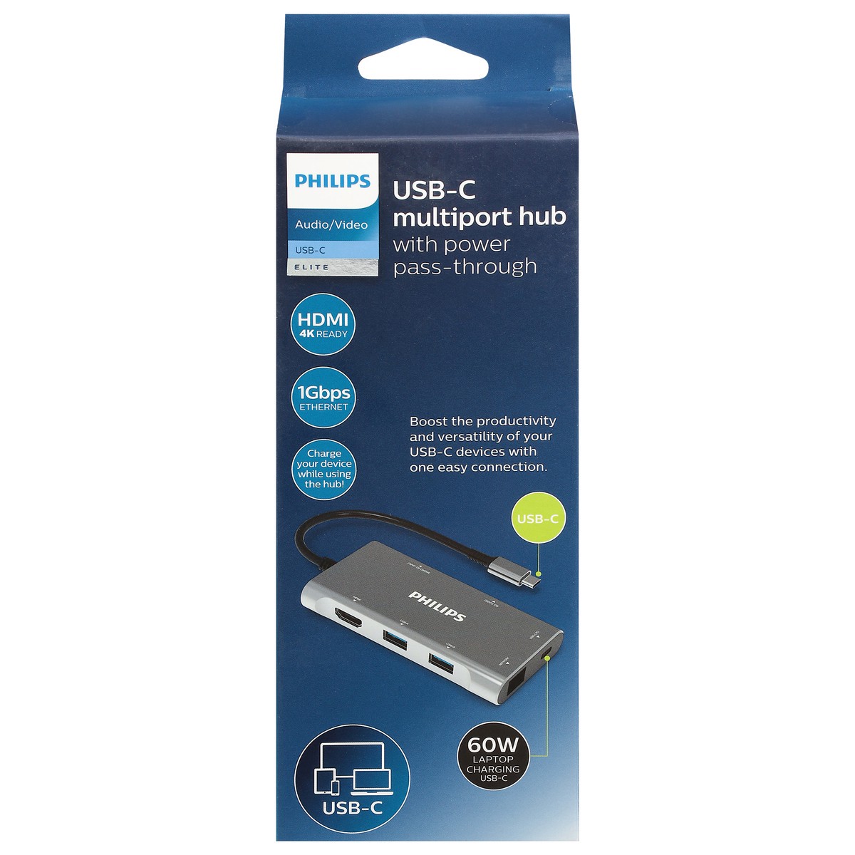 slide 1 of 9, Philips Elite USB-C Multiport Hub 1 ea, 1 ct