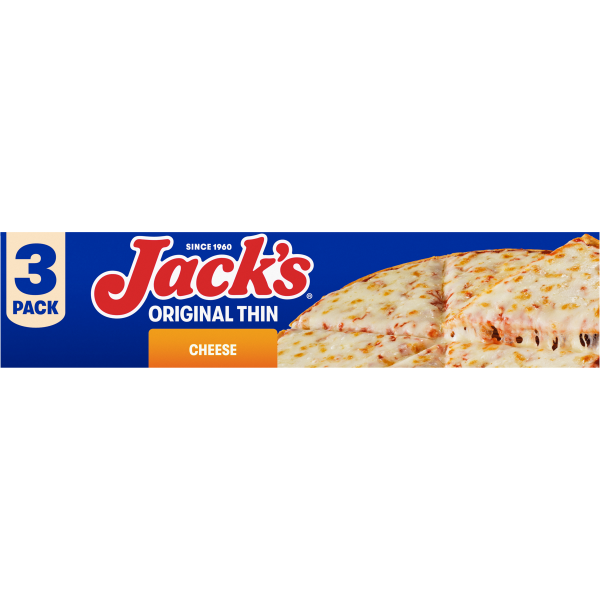 slide 22 of 22, Jack's Jack''s Frozen Pizza, Original Thin Cheese Pizza, Thin Crust Pizza, 3 Pack,12in, 41.5oz (Frozen), 41.50 oz