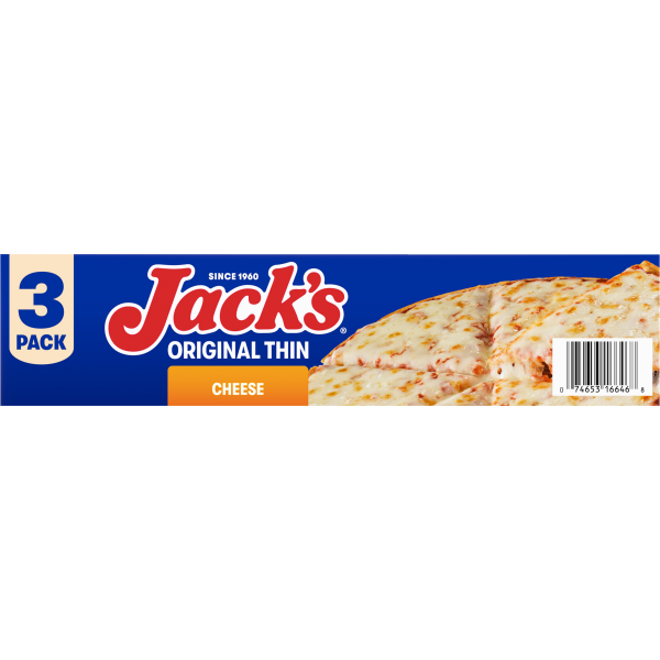 slide 7 of 22, Jack's Original Thin Crust Cheese Frozen Pizza (Pack of 3), 41.59 oz