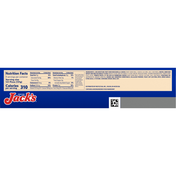 slide 18 of 22, Jack's Original Thin Crust Cheese Frozen Pizza (Pack of 3), 41.59 oz
