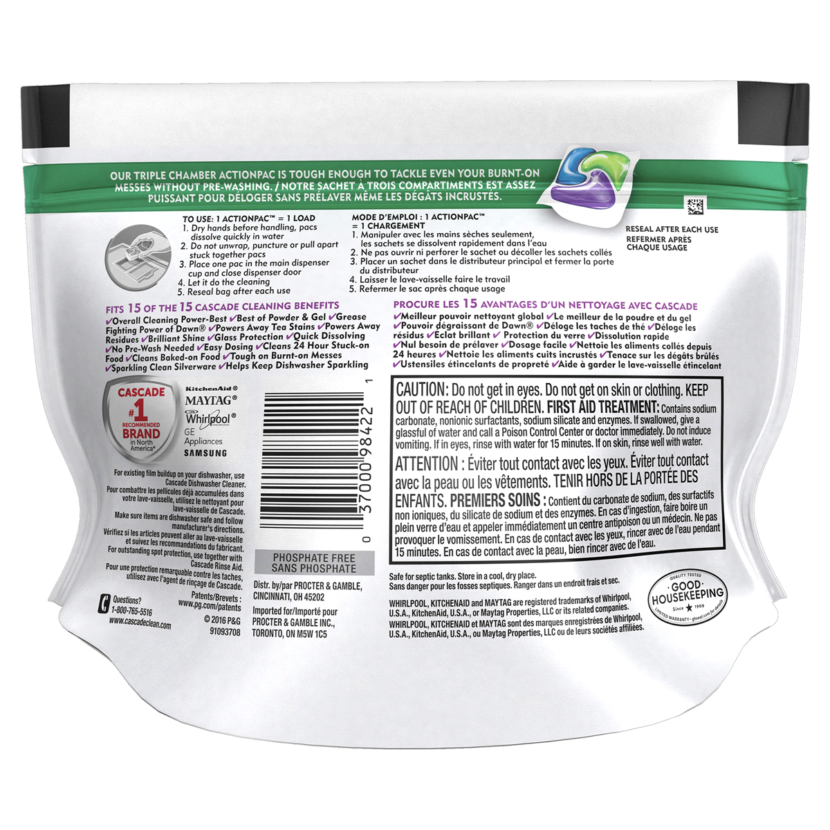 slide 3 of 3, Cascade Platinum ActionPacs Dishwasher Detergent, Fresh Scent, 4 ct