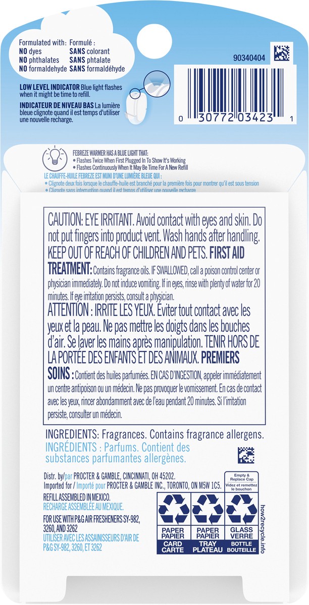 slide 2 of 3, Febreze Odor-Fighting Fade Defy PLUG Air Freshener Winter Spruce Oil Refill, 0.87 oz, 1 ct