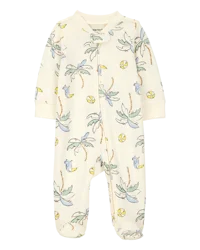 Carter's Baby Palm Tree 2-Way Zip Sleep & Play Pajamas Ivory 6M