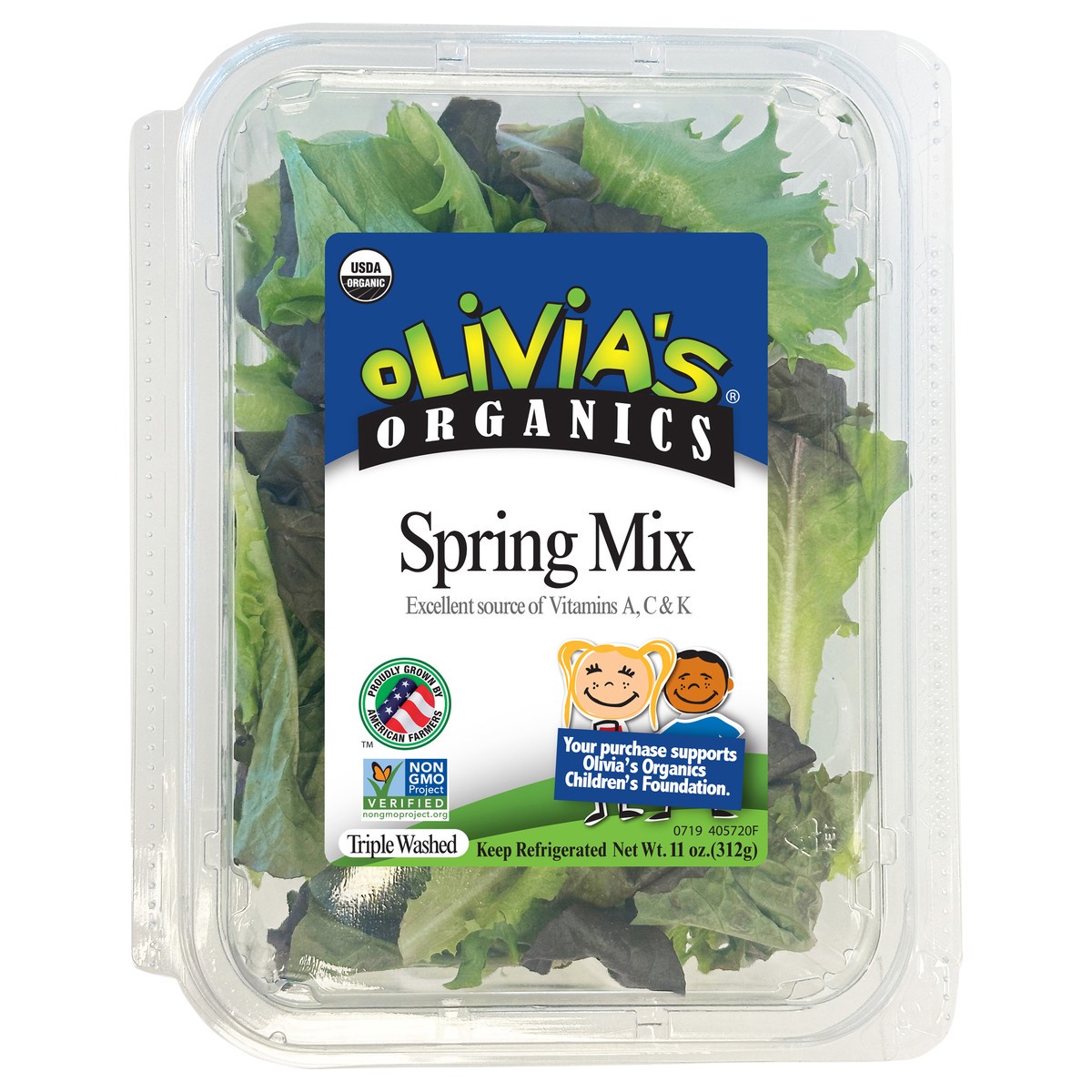 slide 1 of 4, Olivia's Organics 8/11oz Spring Mix, 11 oz