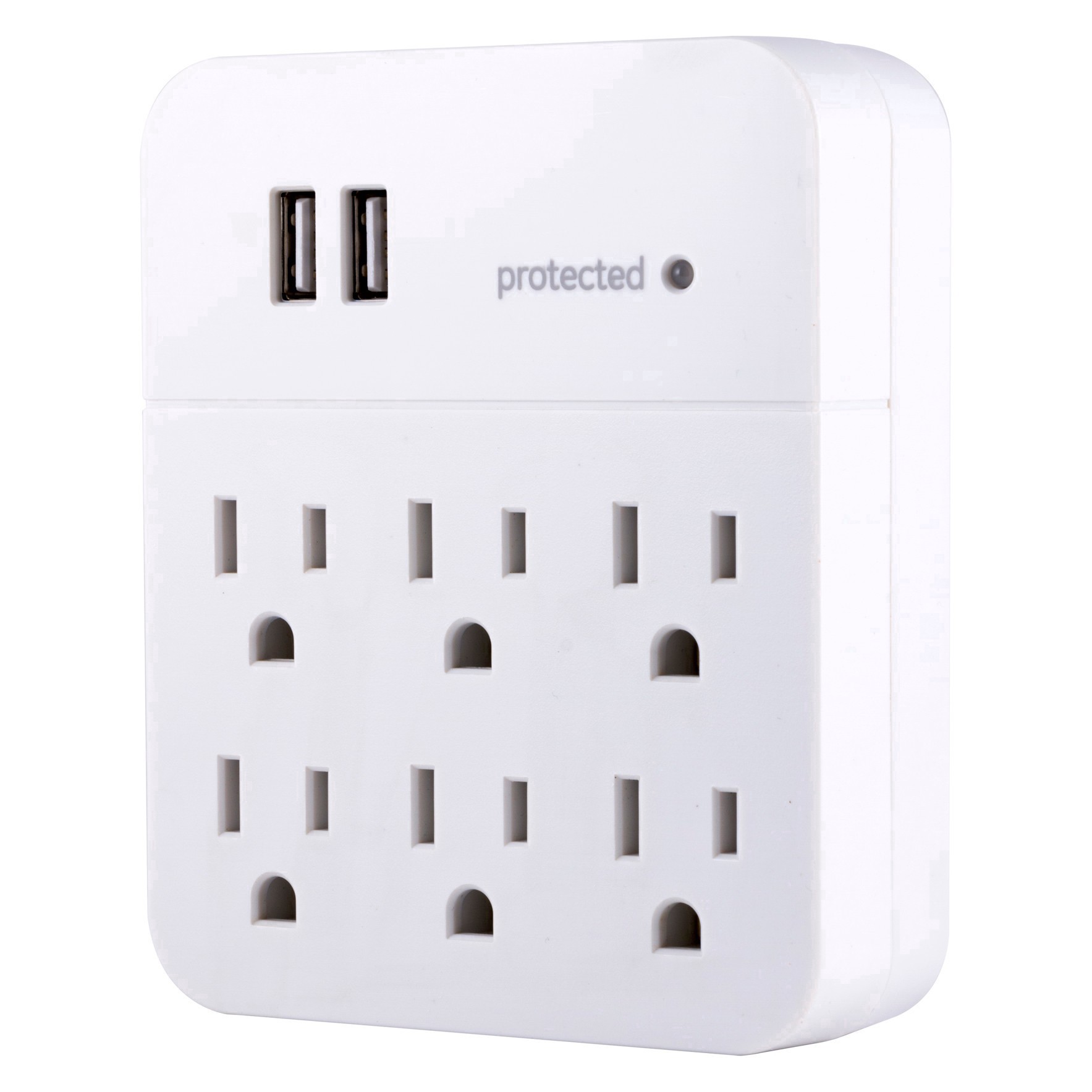 slide 8 of 39, GE 6-Outlet Surge Protector Tap with 2 USB Charging Ports, 25797, 1 ct