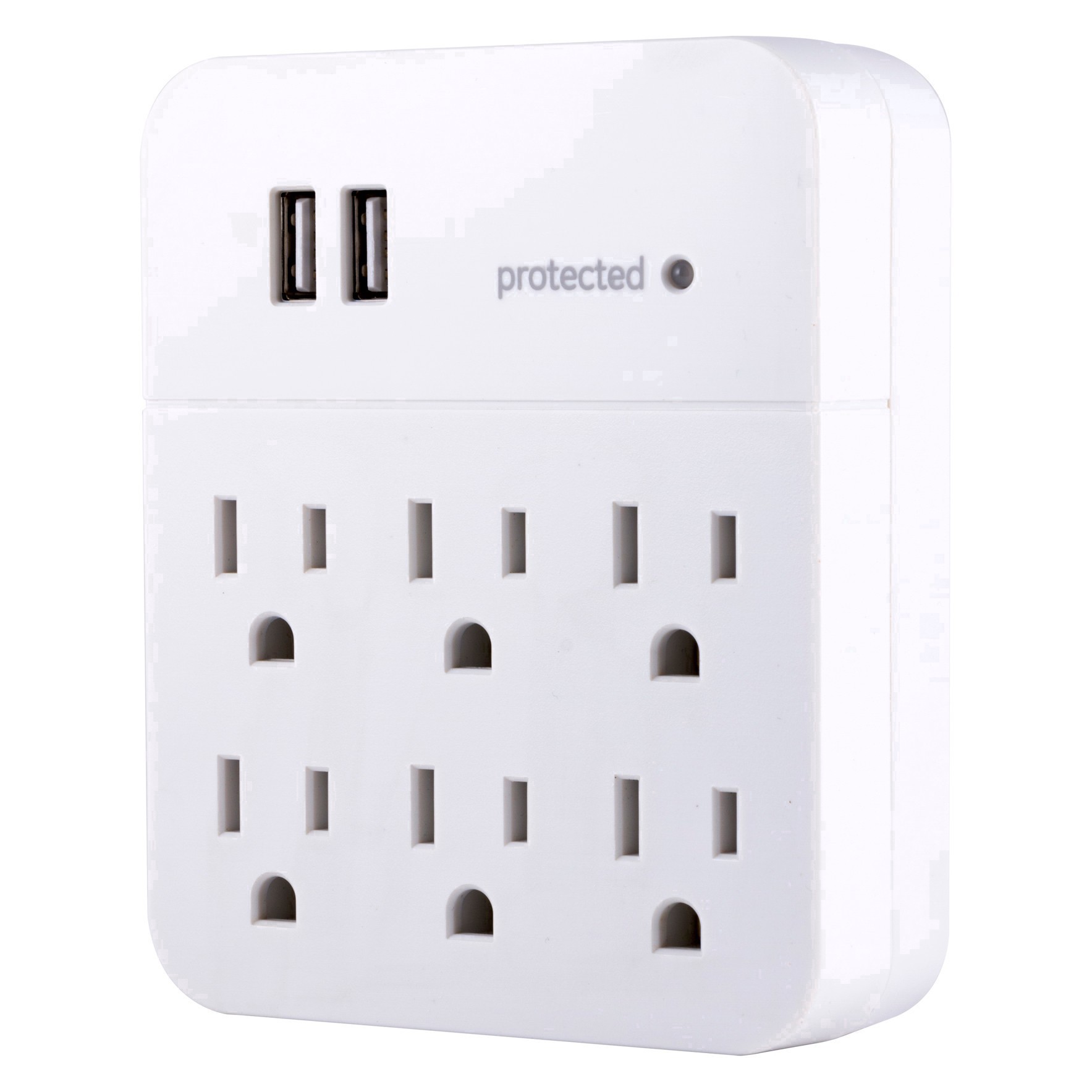 slide 26 of 39, GE 6-Outlet Surge Protector Tap with 2 USB Charging Ports, 25797, 1 ct