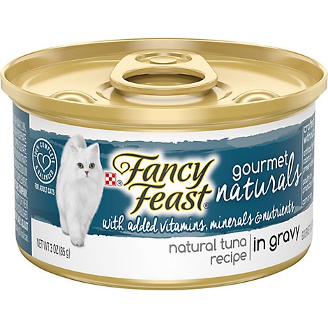 slide 1 of 1, Fancy Feast Cat Food Gourmet Natural Tuna Recipe In Gravy, 3 oz