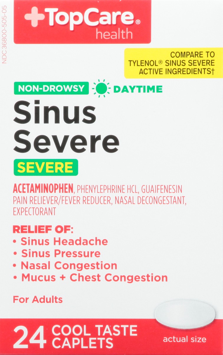 slide 6 of 9, TopCare Sinus Congestion And Pain, 24 ct