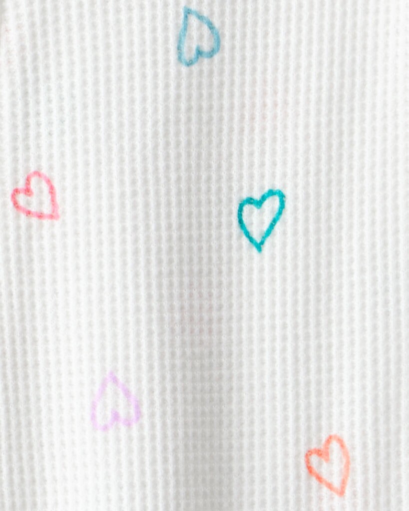 slide 2 of 3, Carter's Baby Girl Heart Cotton Snug Fit 2-Way Zip Footie 1-Piece Pajamas - White White 12M, 1 ct