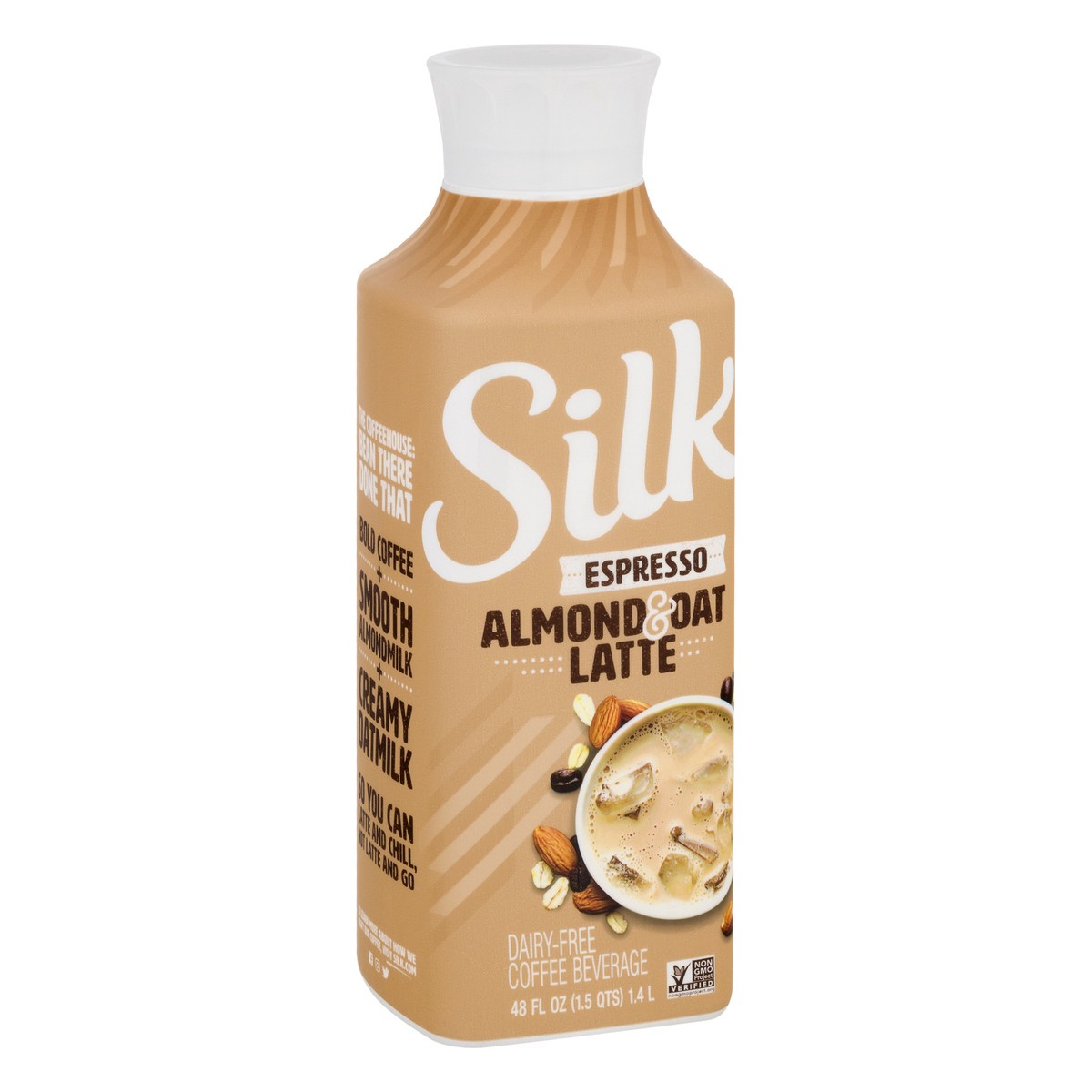 slide 2 of 10, Silk Dairy Free Espresso Almond & Oat Latte Coffee Beverage 48 oz, 48 oz