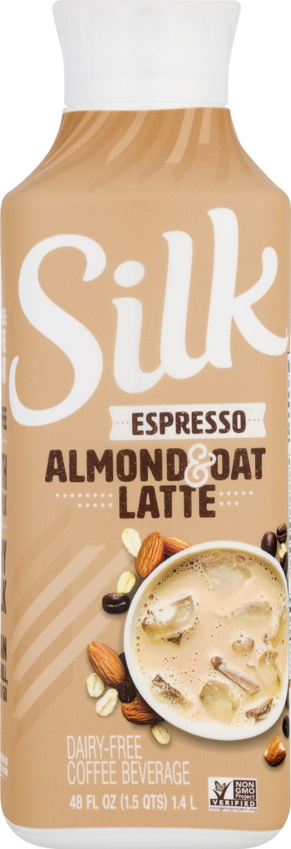 slide 9 of 10, Silk Dairy Free Espresso Almond & Oat Latte Coffee Beverage 48 oz, 48 oz