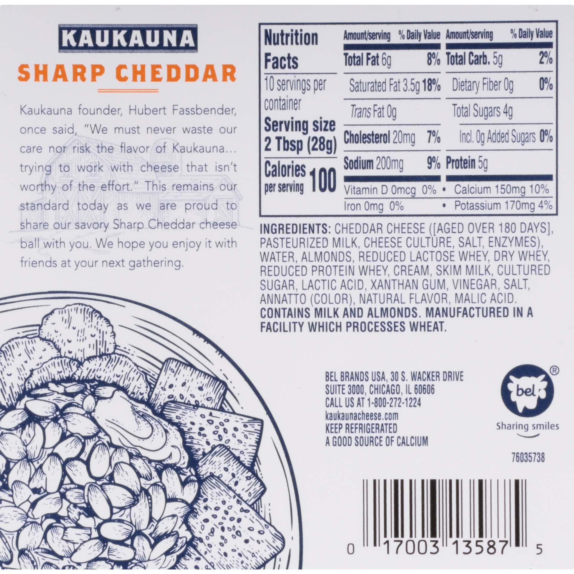 Kaukauna All Natural Sharp Cheddar Cheese Ball 10 oz Shipt