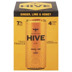 Spirited Hive Ginger, Lime & Honey Cocktail - 4 - 12 oz Cans