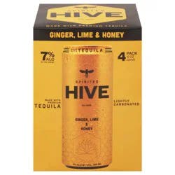 Spirited Hive Ginger, Lime & Honey Cocktail - 4 - 12 oz Cans
