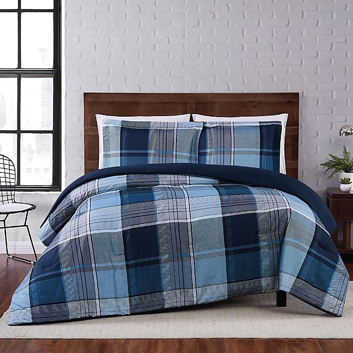 slide 1 of 3, Truly Soft Trey Plaid Twin XL Duvet Cover Set, 2 ct