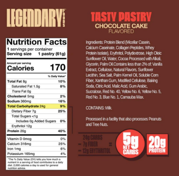 slide 5 of 5, Legendairy Legendary Chocolate Cake Protein Pastry, 2.2 oz