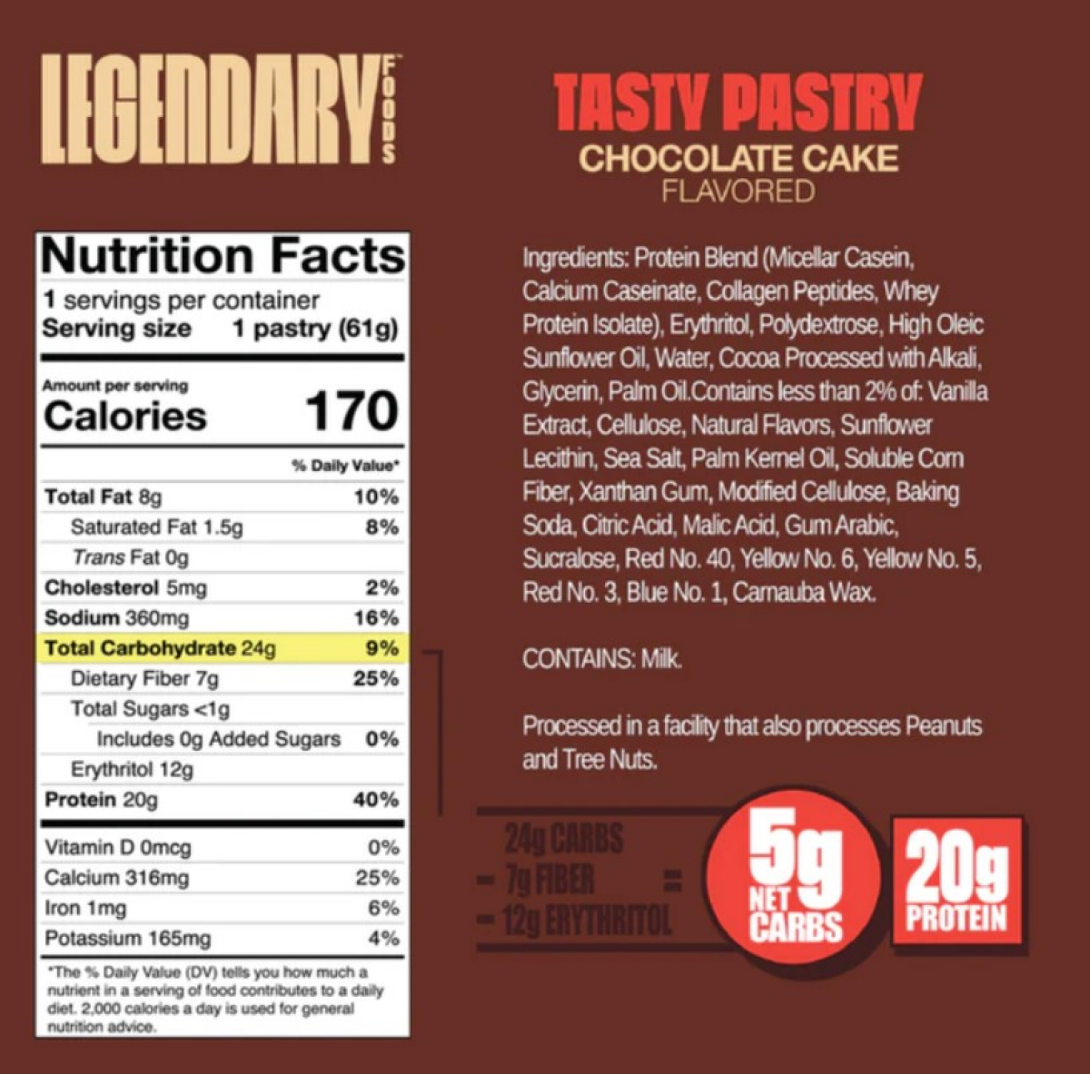 slide 4 of 5, Legendairy Legendary Chocolate Cake Protein Pastry, 2.2 oz