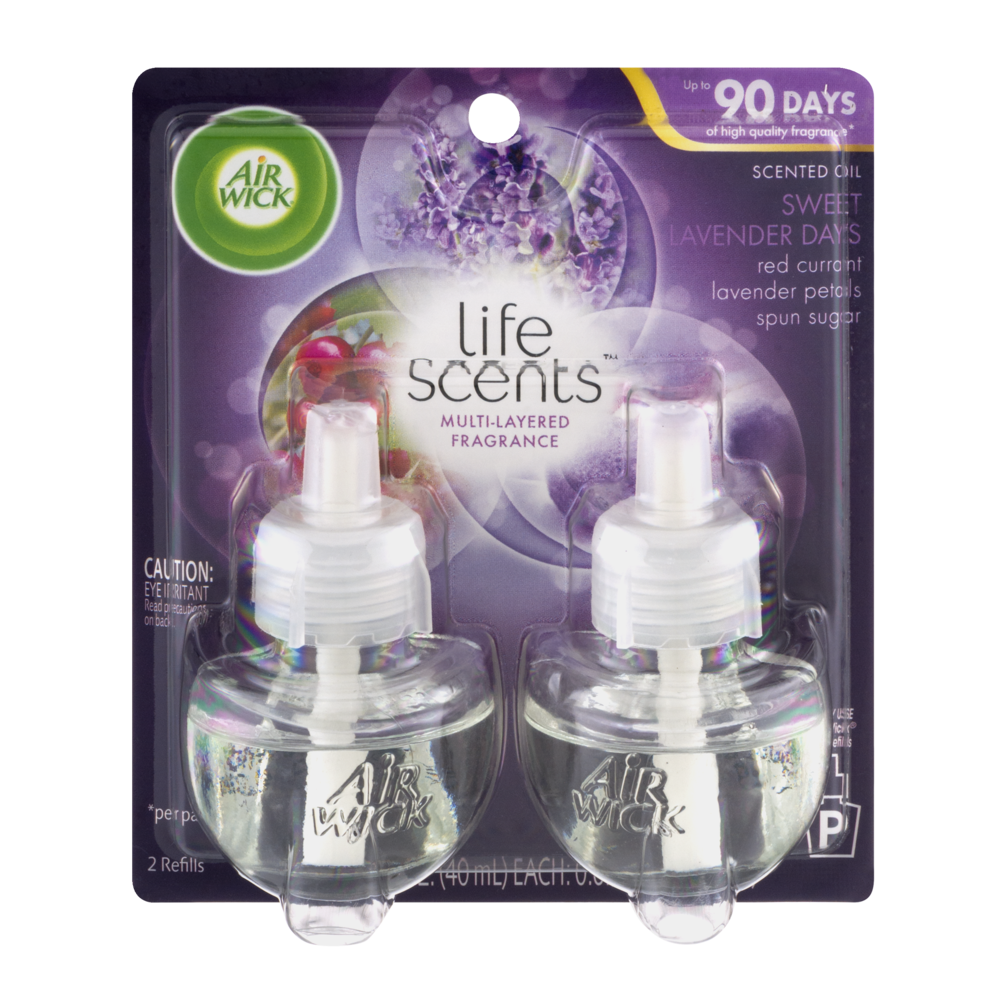 slide 1 of 1, Air Wick Life Scents Sweet Lavender Days Scented Oil Refills, 2 ct; 0.67 fl oz