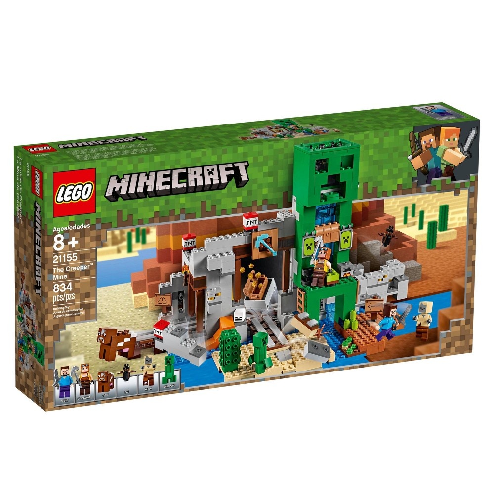 slide 7 of 7, LEGO Minecraft The Creeper Mine 21155 Building Set, 830 ct